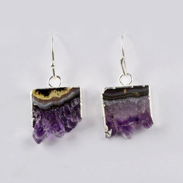 Amethyst Slice Druzy Earrings-Your Soul Place